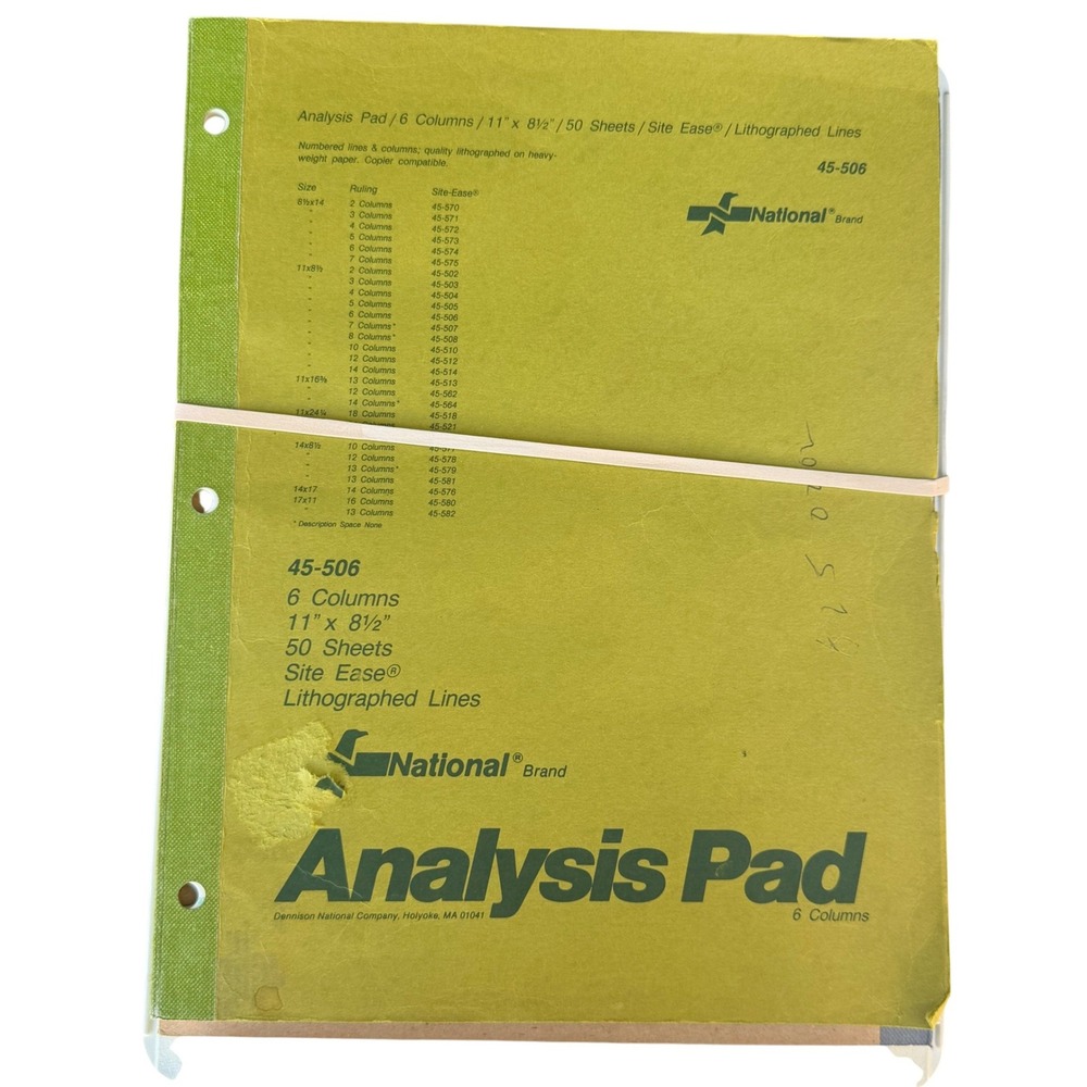 Quill Copy Holder Stand National Analysis Pad 45-506 Vintage Office Cream Green